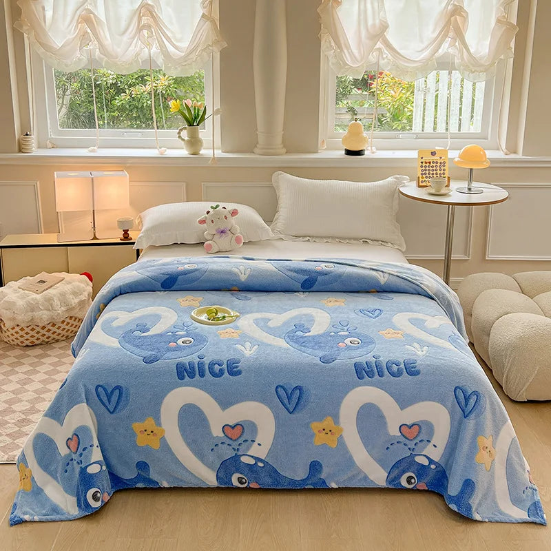 DecorBites™ Dinosaur Patterns Snowflake Velvet Blanket in Various Sizes for Home/Office