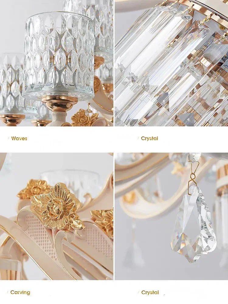 DecorBites™ Crystal Ceiling Chandelier: Modern European Style, High-class Luxury for Living Room, Dining Room