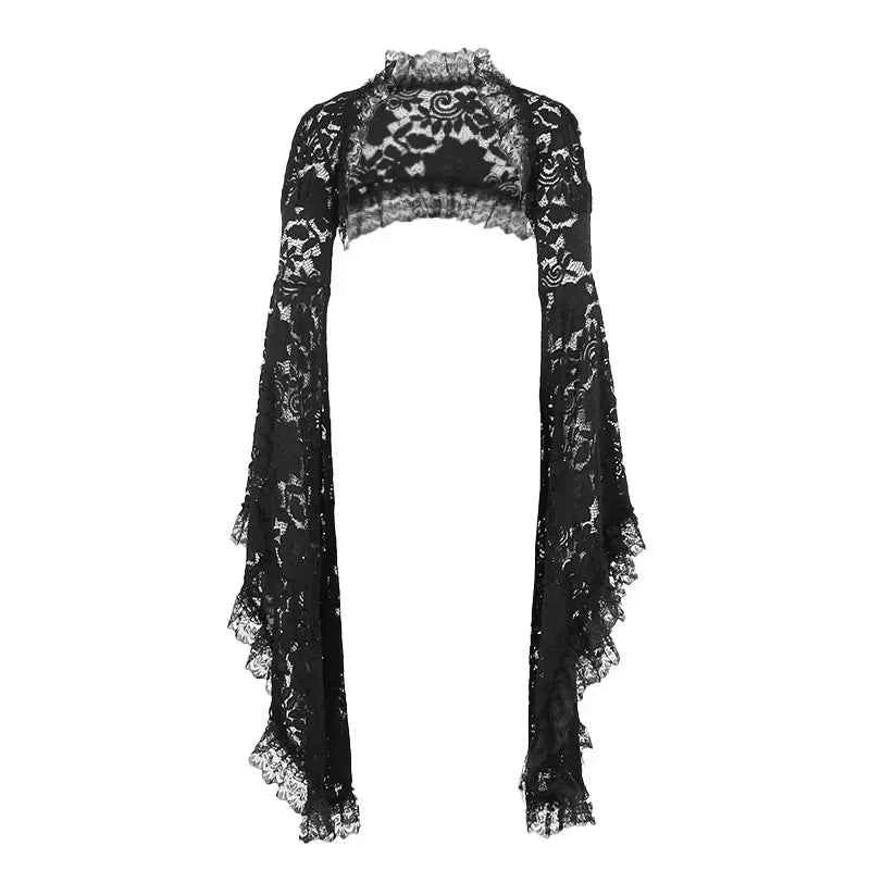 Gothic Classic Lace Flare Sleeve Blouse Y2K Rave