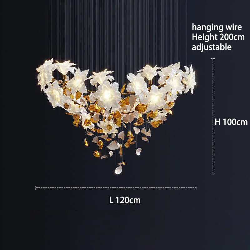 DecorBites™ Crystal Flower Luxury Chandelier for Home Decor