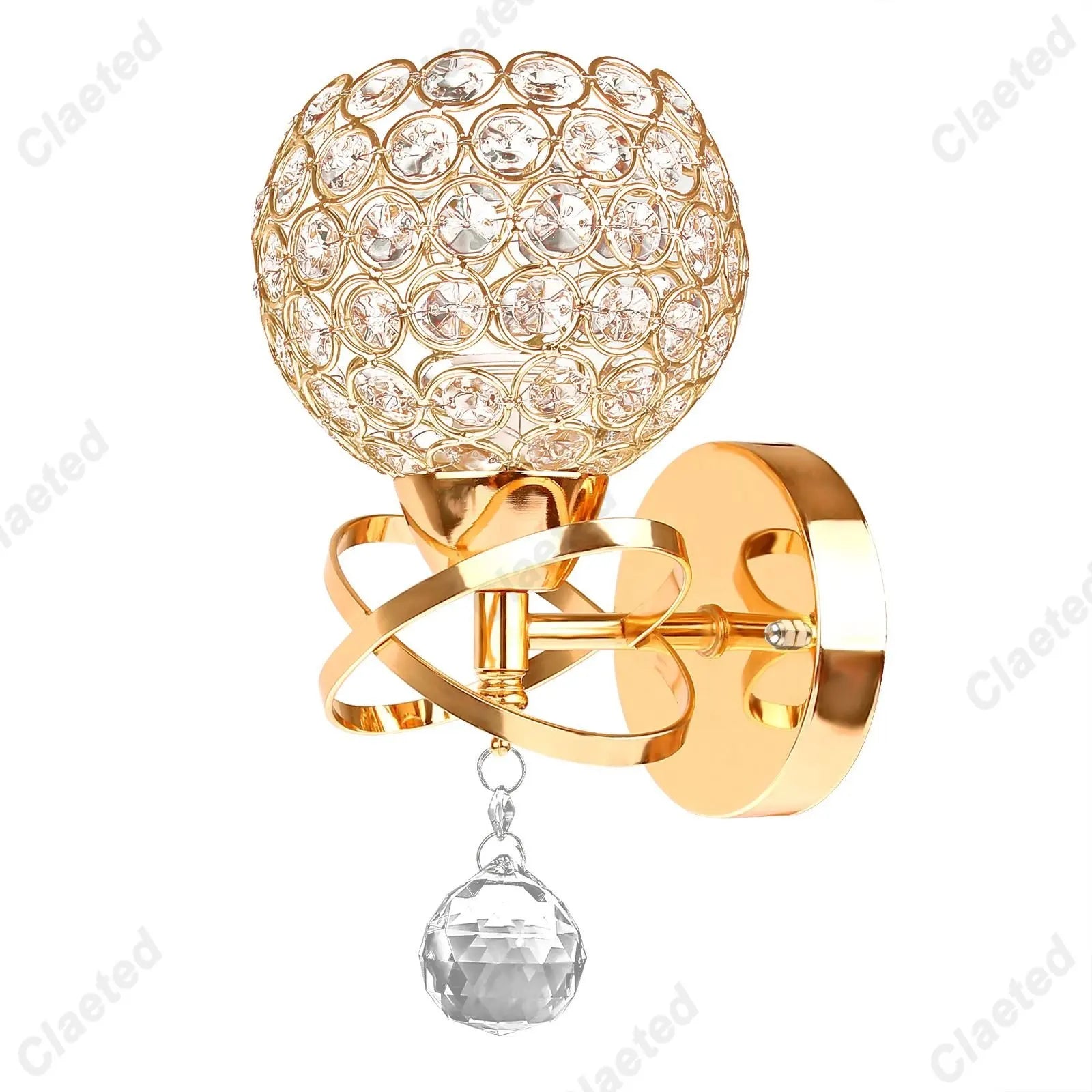 DecorBites™ Crystal Wall Light: Elegant Bedroom Bedside Lamp E27 Sconce, European Design