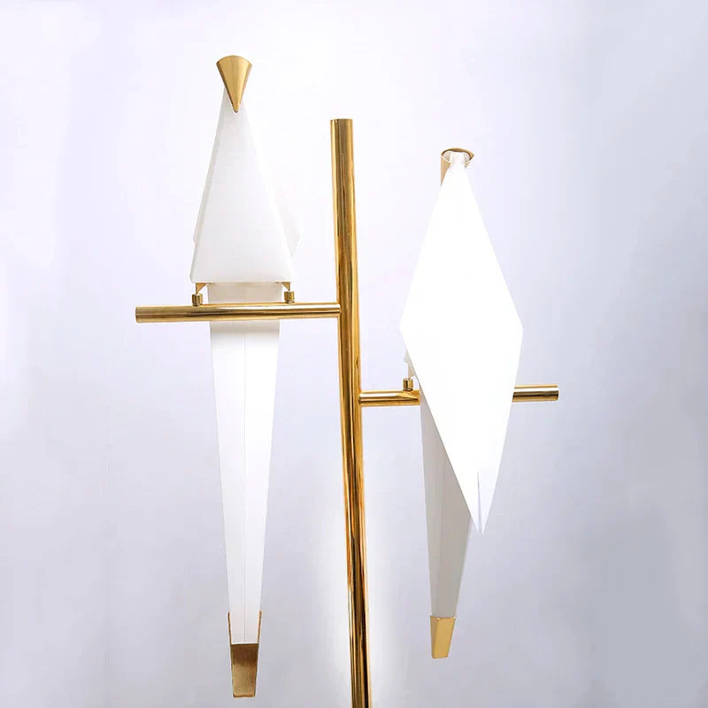 DecorBites™ Gold Origami Bird Floor Lamp: Modern Home Decor and Reading Light