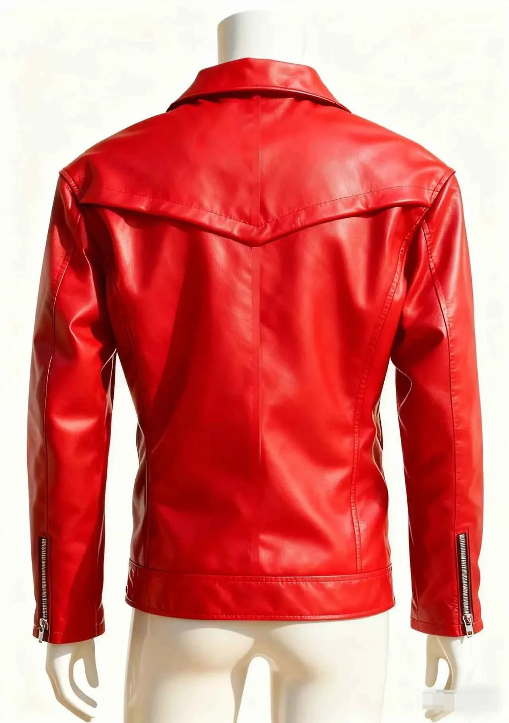 Unisex Oversized Button-down PU Leather Coat with Multiple Zippers Polo Jacket, with Many Zippers