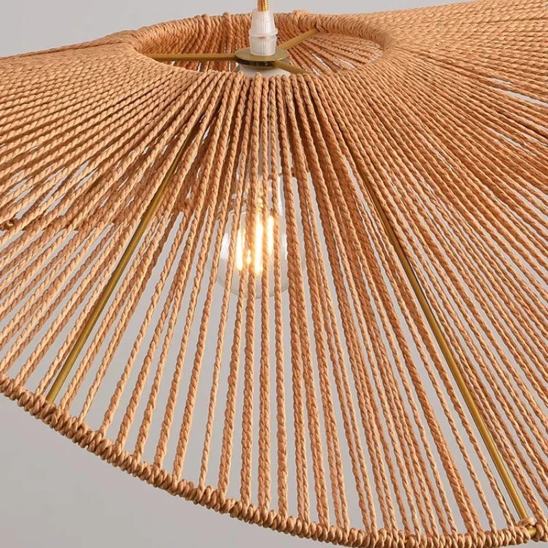 DecorBites™ Hemp Pendant Lights: Wabi Sabi LED Indoor Lighting Fixtures