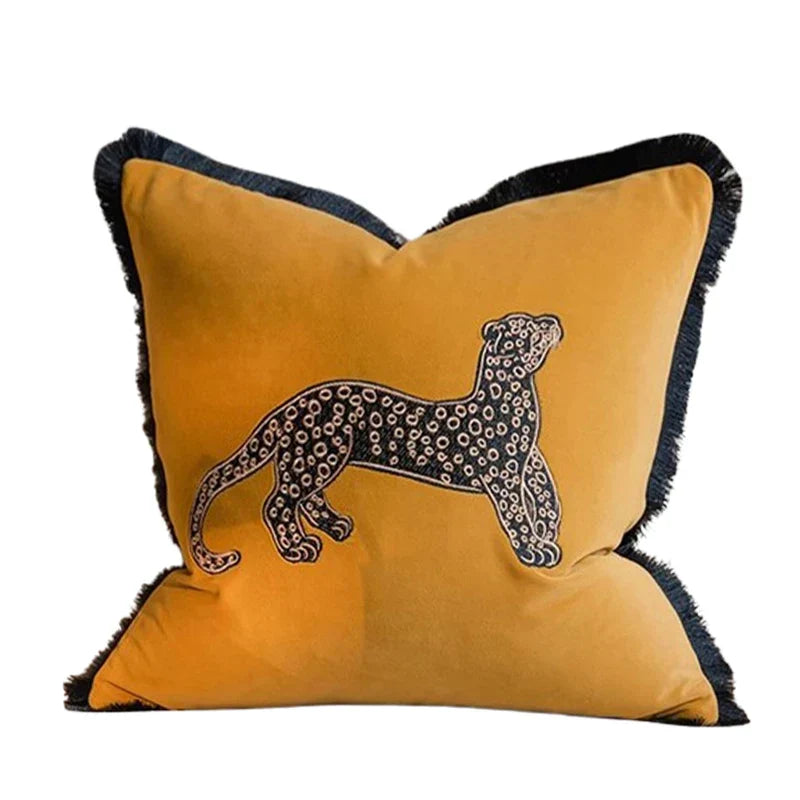DecorBites™ French Night Velvet Throw Pillow Case with Embroidered Butterflies