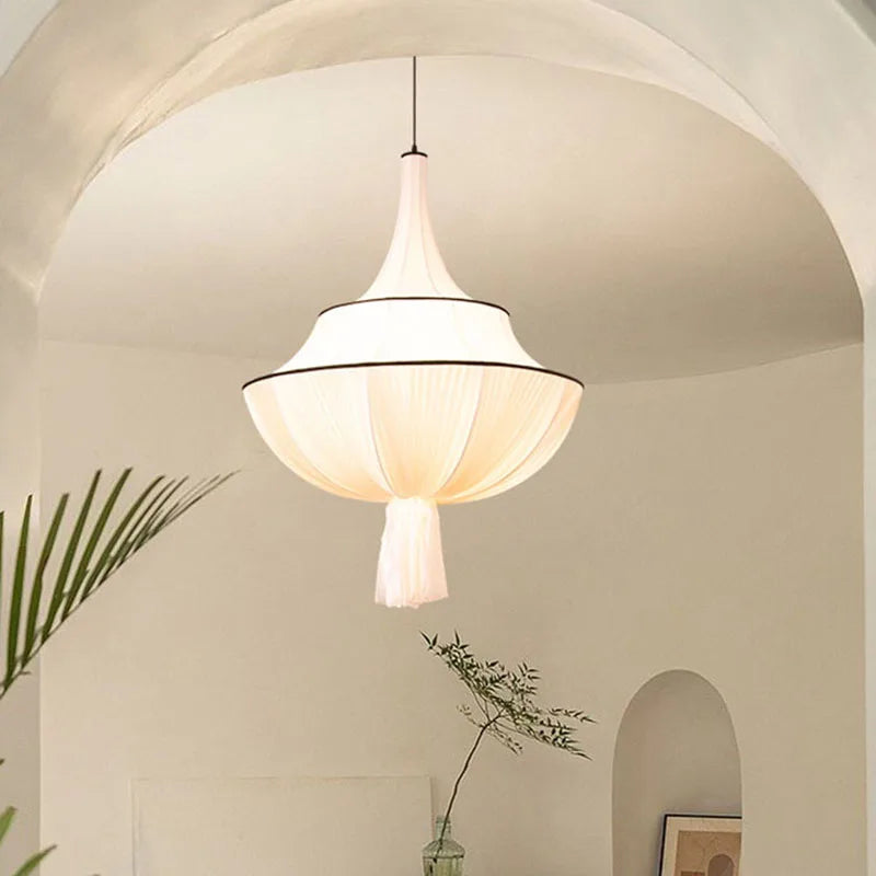DecorBites™ French Minimalist Silk Pendant Lamp for Living Room Kitchen Farmhouse