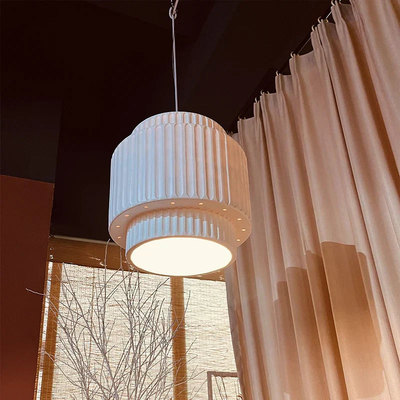 DecorBites™ Cream Wind LED Chandelier: Nordic Minimalist Wabi Sabi Style for Dining Room, Bedroom & Bar