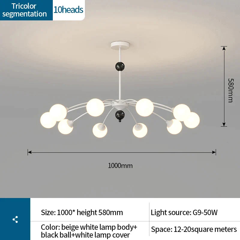 DecorBites™ Cream Wind Chandelier: Luxury Postmodern Hall Lamp for Living Room, Bedroom, and Restaurant