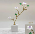 DecorBites™ Crystal Flower Tree Sculpture: Golden Branches with Marble Base