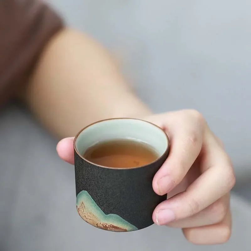 DecorBites™ Japanese Ceramic Tea Coffee Cup Porcelain Drinkware Mug - Single Pottery
