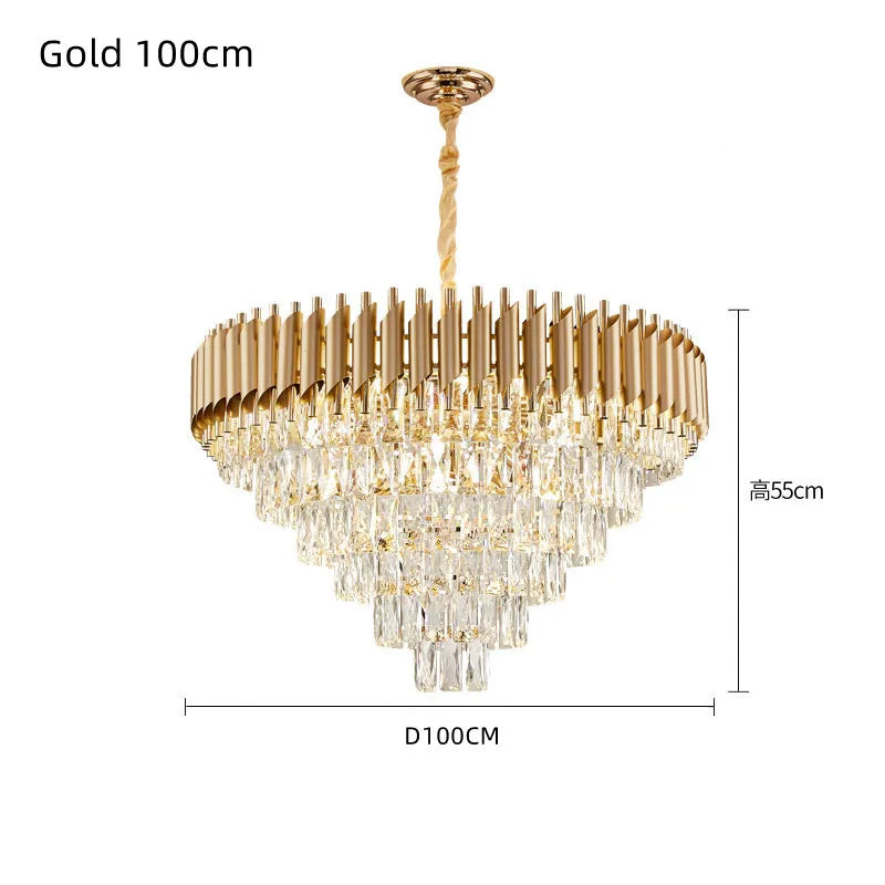 DecorBites™ Crystal LED Pendant Chandelier for Modern Living Spaces