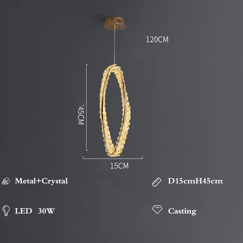 DecorBites™ Crystal LED Pendant Chandeliers for Luxury Living Room Decor