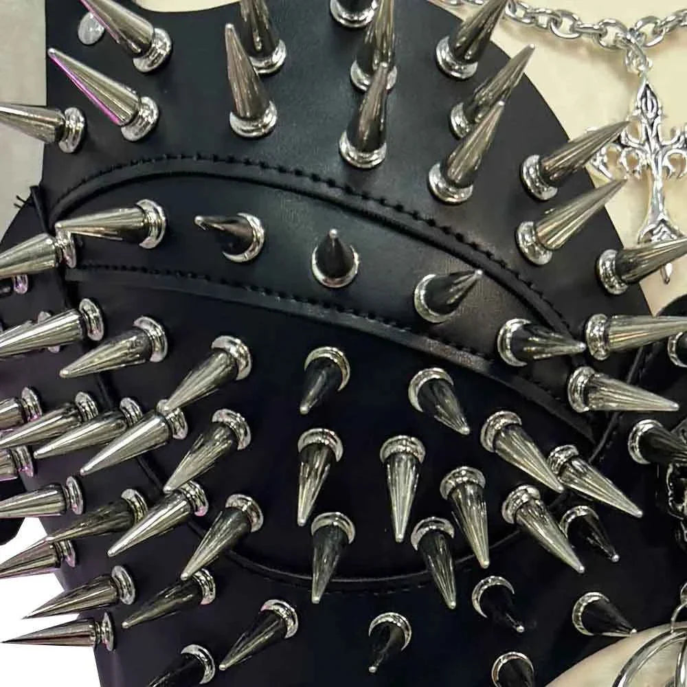 Y2K Gothic Skirt Set w Spikes