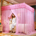 DecorBites™ Lace Mosquito Net with Stainless Steel Bracket - Queen Size Bed Tent