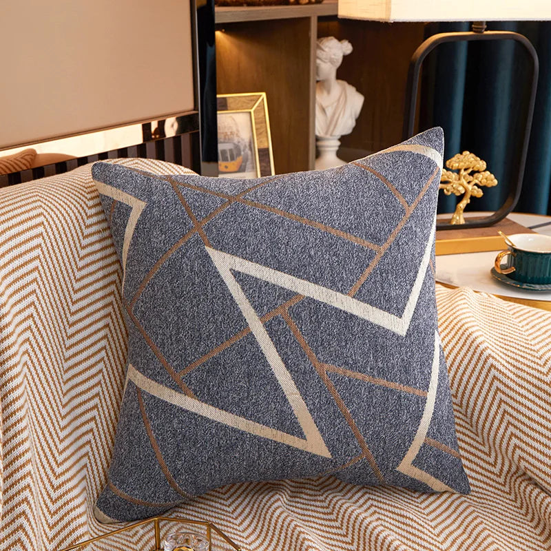 DecorBites™ Geometric Chenille Cushion Cover 45x45 Comfortable Luxury Home Decor