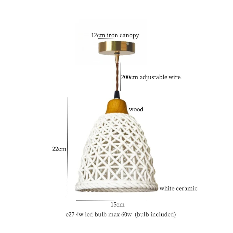 DecorBites™ French Minimalism Ceramic LED Pendant Light for Home Decor