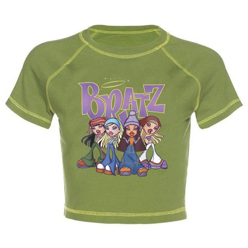 Women's Y2K Gothic Cartoon Print T-Shirt