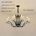 Decorbites crystal candle chandelier black farmhouse dining room lamp