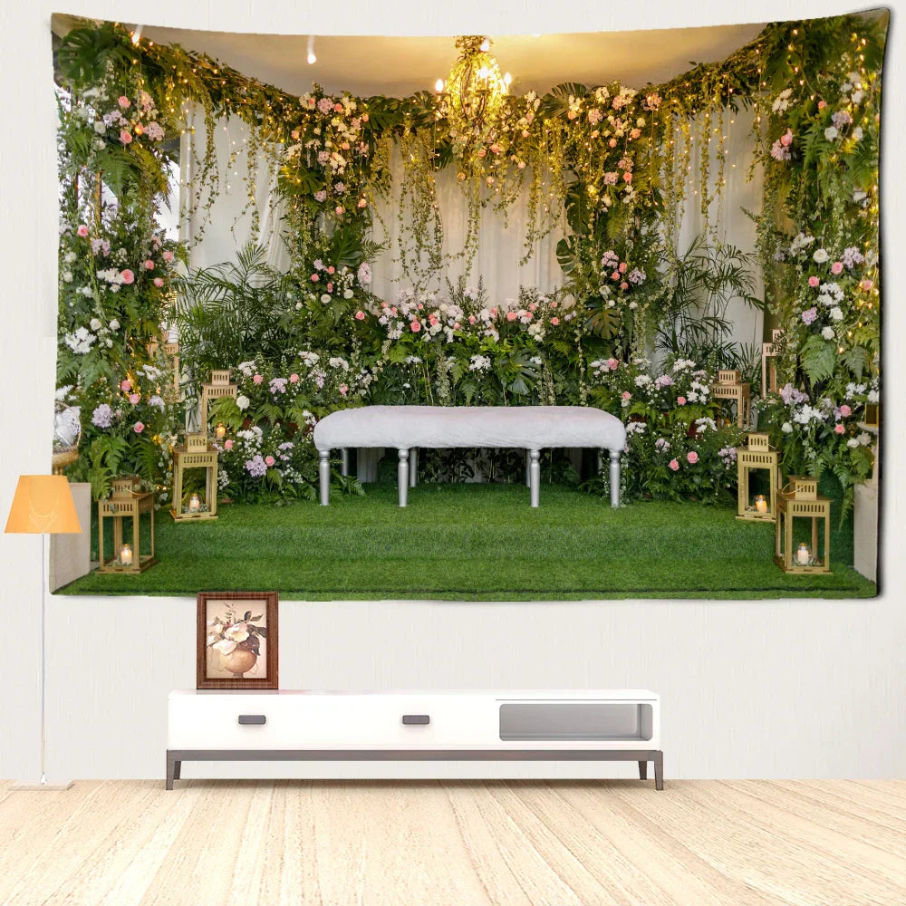 DecorBites™ Garden Landscape Tapestry Wall Hanging Natural Boho Home Decor Scenery Art