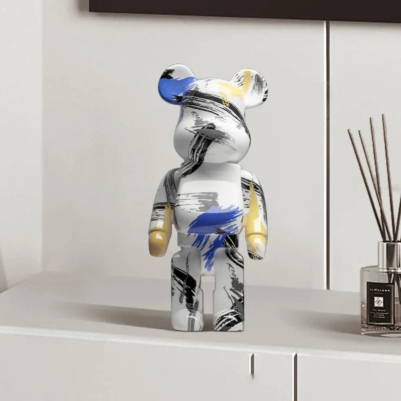 DecorBites™ Graffiti Bear 27cm Figurine | Modern Home Decor Statue & Money Jar