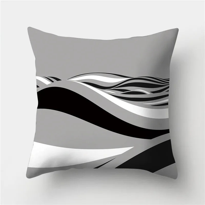 DecorBites™ Geometric Stripes Pillowcase 45x45cm Polyester Cushion Cover for Living Room