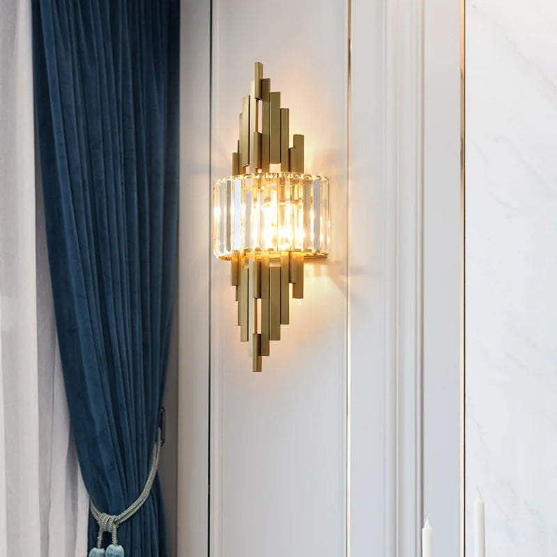 DecorBites™ Crystal Wall Sconce Light: Nordic Luxury for Living Room, Corridor, Hall