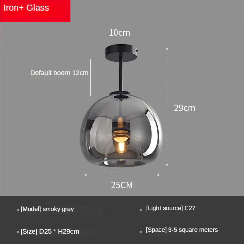 DecorBites™ Glass Ball LED Ceiling Light: Modern Nordic Living Room Bedroom Kitchen Interior Decor