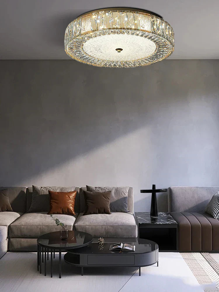 DecorBites™ Gold Glass LED Ceiling Light Fixture Stainless Steel Lamps
