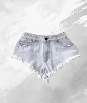 Fur Collar Mini Denim Bottoms for Women Y2k Personality
