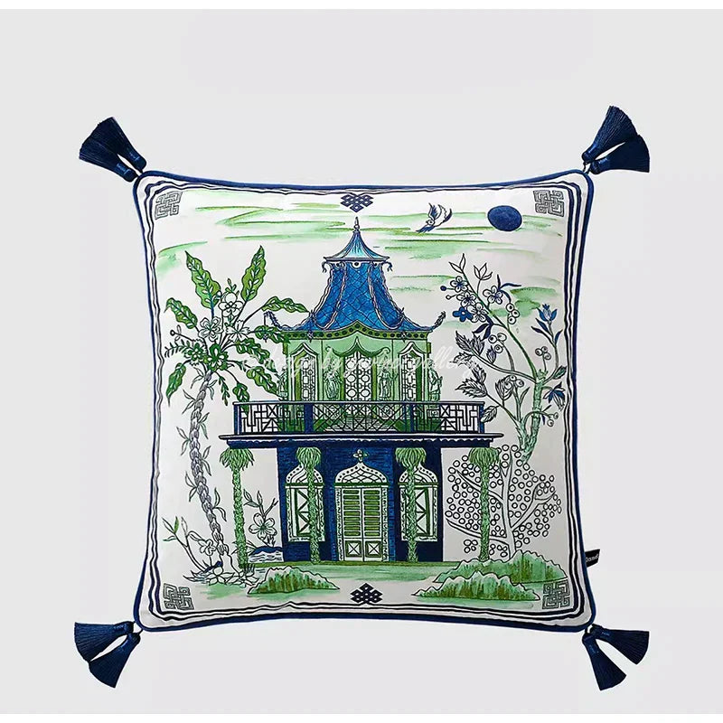 DecorBites™ Crane Art Luxury Throw Pillow Case for Bed & Sofa