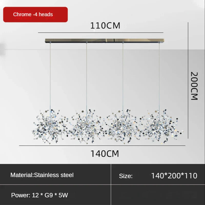 DecorBites™ Leaf Sequin Ceiling Chandelier for Modern Living Room, Restaurant, Bar, and Shop Window