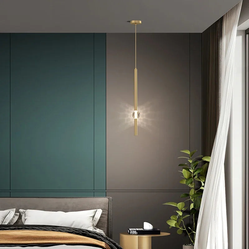 DecorBites™ Crystal LED Chandelier for Nordic Bedroom, Living Room, and TV Wall