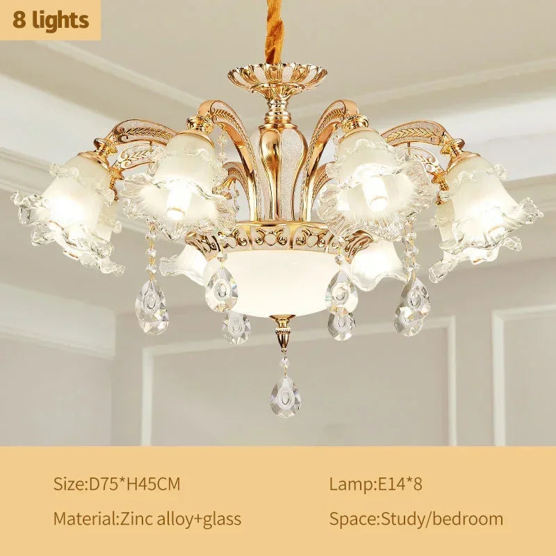 DecorBites™ Crystal Ceiling Chandelier for Modern Luxury Living Room & Hotel Lobby