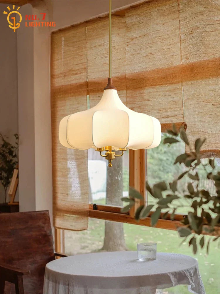 DecorBites™ Gold Lustre Medieval Fabric Pendant Lights LED E27 for Home Decor