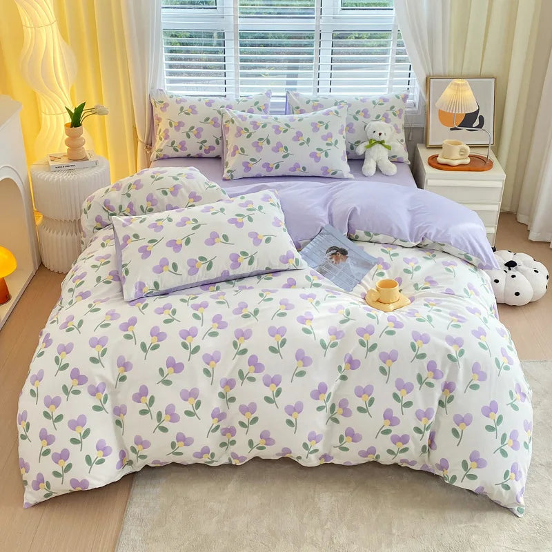 DecorBites™ Cotton Single Duvet Cover - Skin Friendly Quilt Cover for Single King Bed