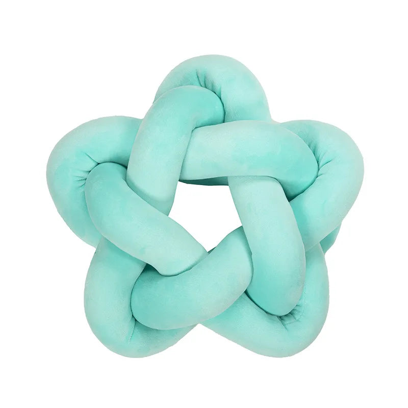 DecorBites™ Knot Blue Star Ball Pillow Set | Handmade Soft Cushions for Home Office