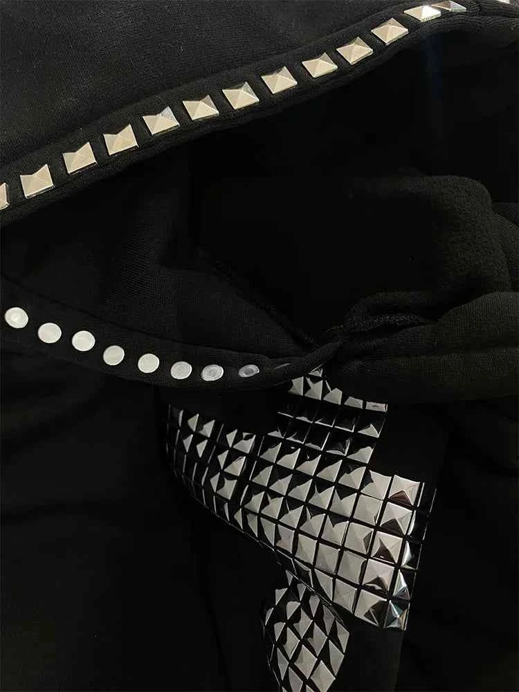 Women's Studded Cross Sweatshirt | Gothic Streetwear | MUNSIEUR