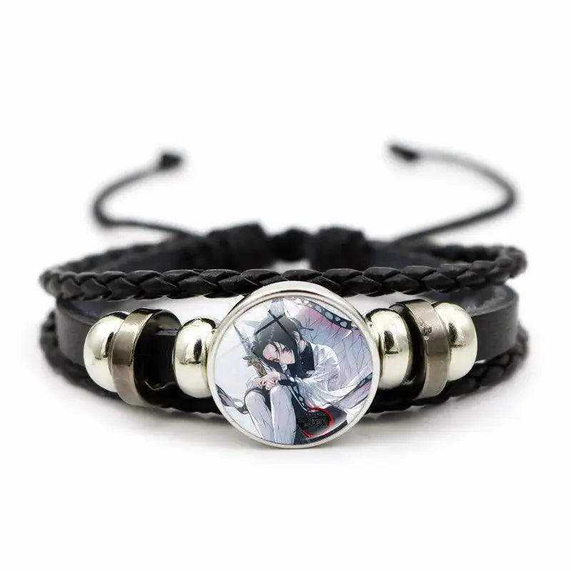 Demon Slayer Bracelet: Tanjiro & Nezuko Leather Charm