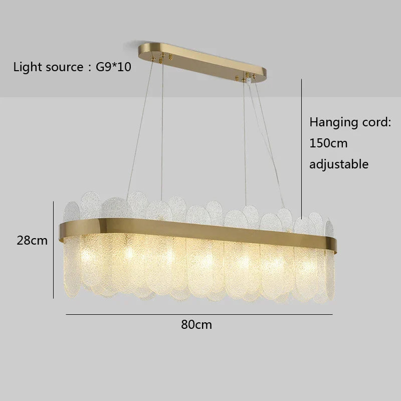 DecorBites™ Glass Chandelier for Ceiling: Elegant Lighting Solution for Dining Table