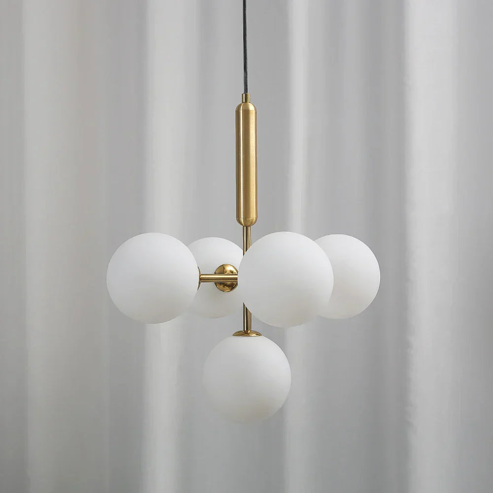 DecorBites™ Golden Glass Balls Chandelier Ceiling Light for Elegant Home Decor