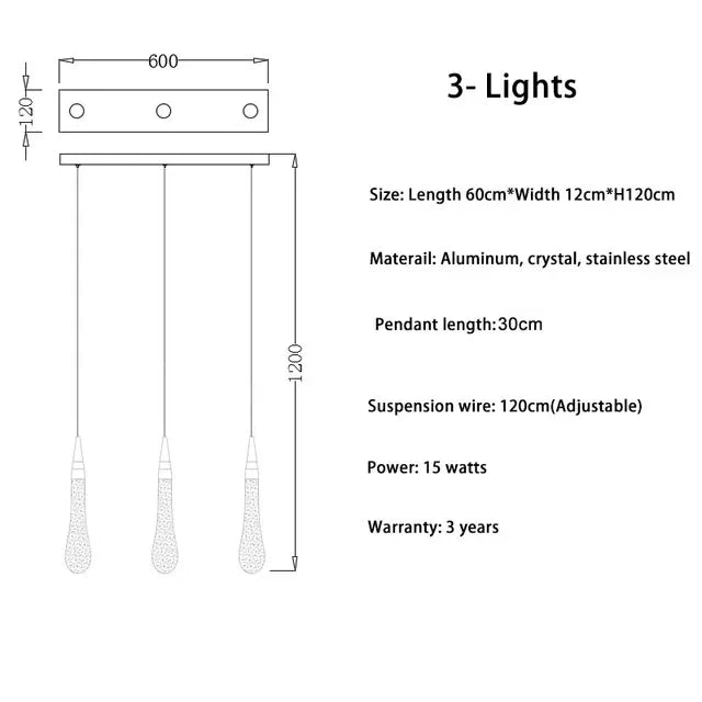 DecorBites™ Crystal LED Chandelier: Elegant Lighting for Home, Restaurant, and Bar