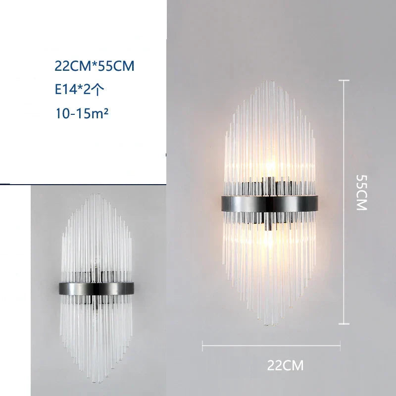 DecorBites™ Crystal Wall Lamp: Modern Light Luxury for Living Room, Bedroom, and Corridor