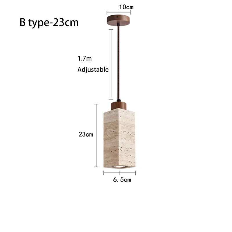 DecorBites™ Japanese Style Yellow Stone Pendant Lamp for Bedroom, Restaurant, and Bar