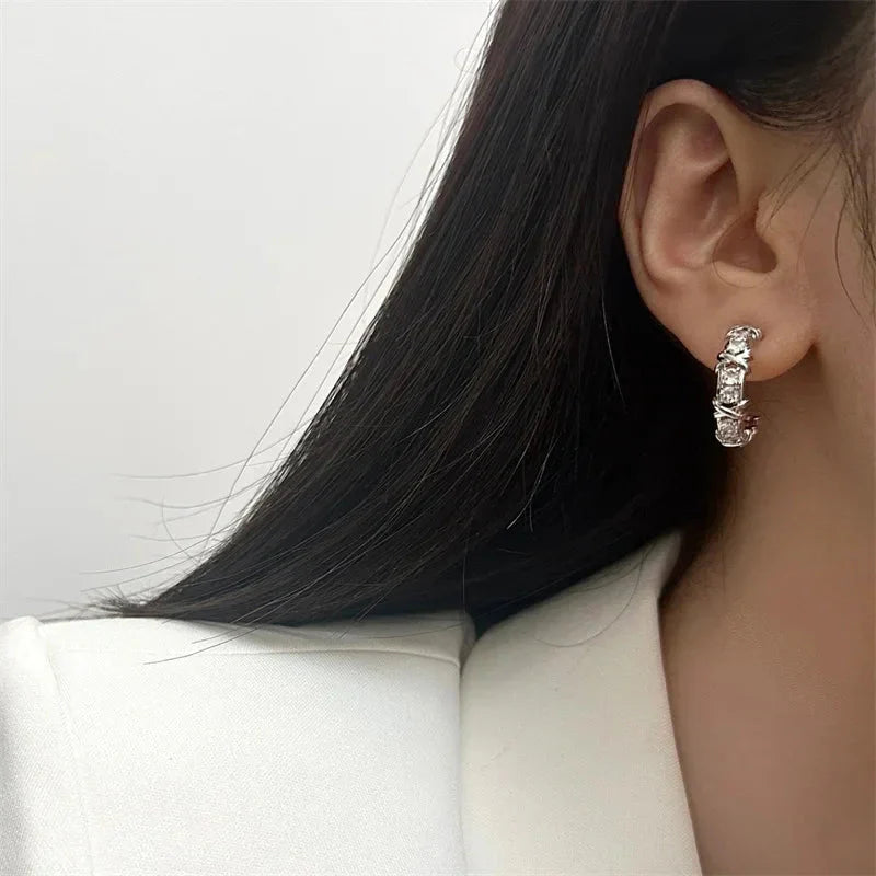Vintage CC Design Stud Earrings