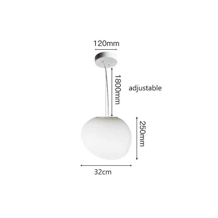 DecorBites™ Gregg Pendant Lamp: White Bubble Glass Italian Design for Home, Kitchen, Restaurant