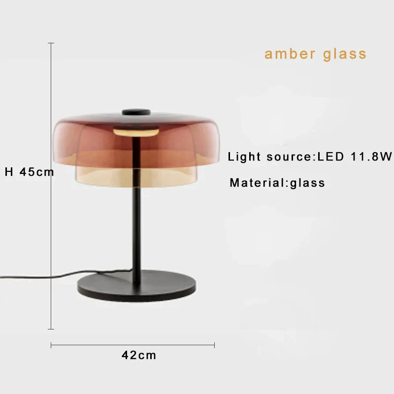 DecorBites™ Glass Table Lamp - Nordic Style Nightstand Lamp, Adjustable Brightness, Minimalist Design