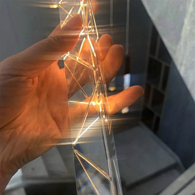 DecorBites™ Crystal LED Chandelier: Stylish Staircase & Living Room Lighting