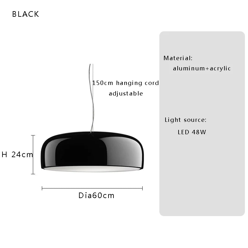 DecorBites™ Italian Minimalist Round LED Ceiling Lamp Black White Bedroom Light