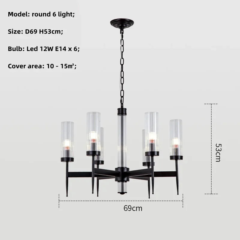 DecorBites™ Gold Metal Glass LED Pendant Lights Chain Hanging Lamp