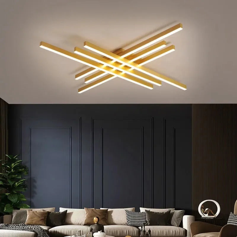 DecorBites™ Gold Black Acrylic LED Chandeliers: Elegant Indoor Lighting for Bedroom, Dining, Living Room